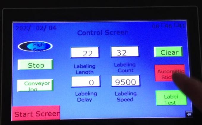 Aplicador automático de etiquetas de superficie plana de 1000 mm × 450 mm para o lado superior