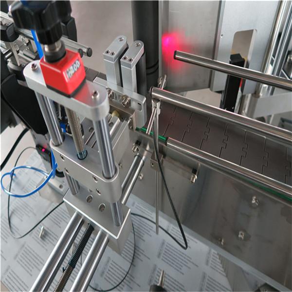 Etiquetadora automática de botellas redondas estándar dianteira e posterior