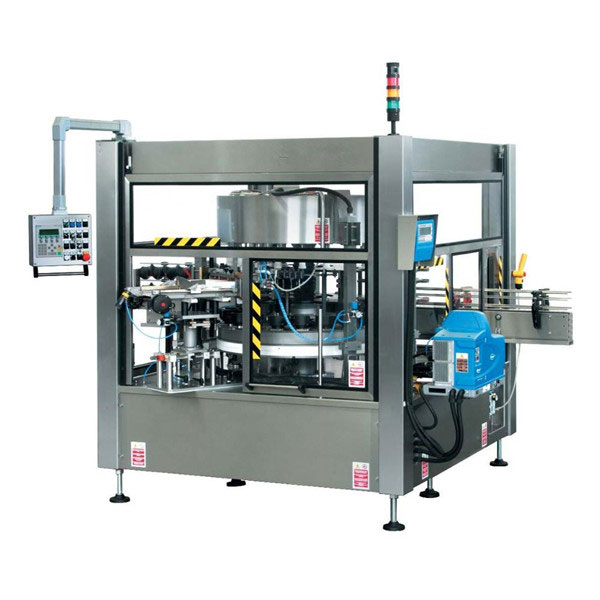 Máquina de etiquetaxe de etiquetas rotativas con botellas CE completamente automáticas