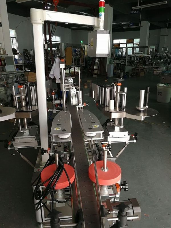 Máquina de etiquetaxe automática de dobre cara para botellas ovaladas e planas de xampú
